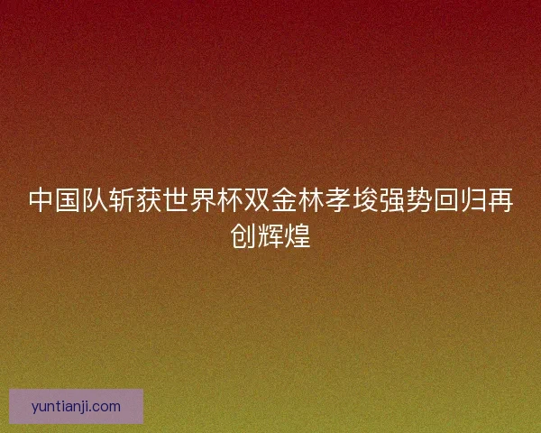 中国队斩获世界杯双金林孝埈强势回归再创辉煌