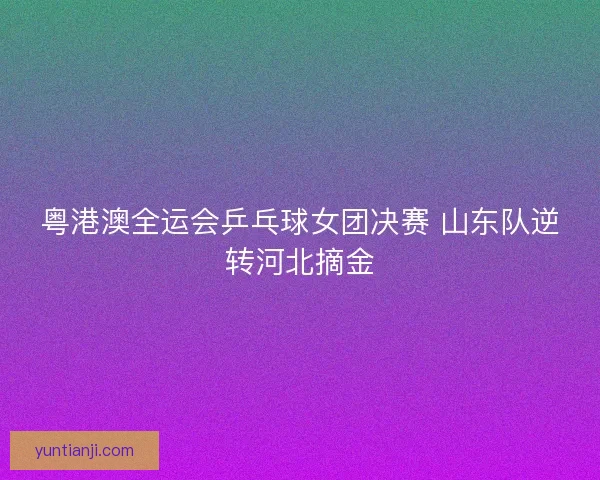 粤港澳全运会乒乓球女团决赛 山东队逆转河北摘金 粤港澳全运会乒乓球女团决赛 山东队逆转河北摘金
